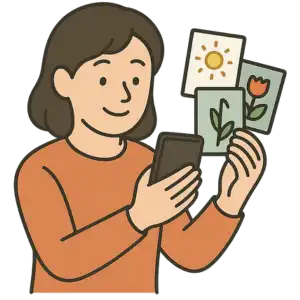 写真を送るイラスト